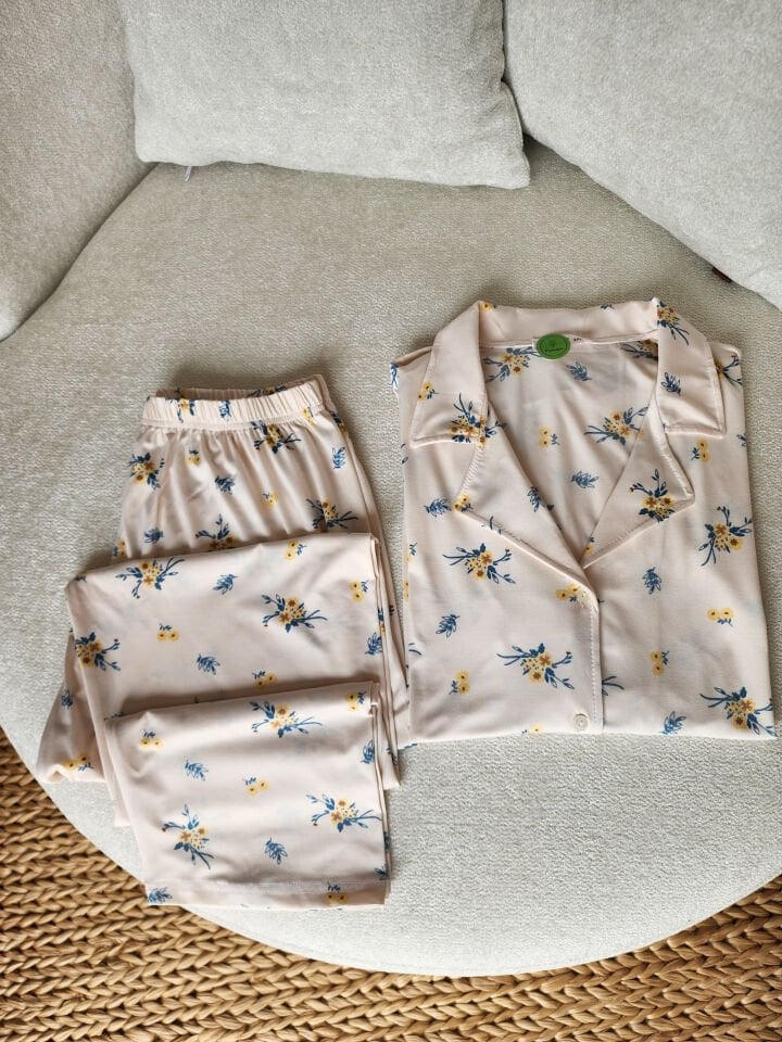 Çıtır Çiçek Milan Büyük Beden Pijama Takımı - Kısa Kollu