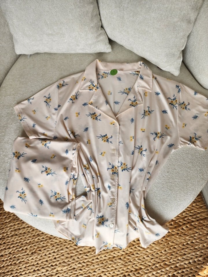 Çıtır Çiçek Milan Büyük Beden Pijama Takımı - Kısa Kollu