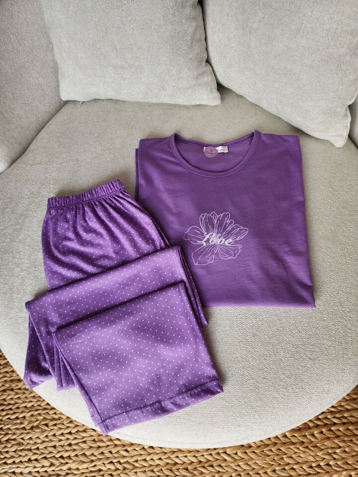 Tulip Süprem Büyük Beden Pijama Takımı - Kısa Kollu