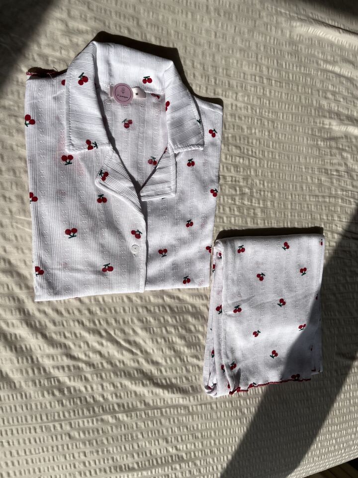 Cherry Pointel Kadın Pijama Takımı - Kısa Kollu