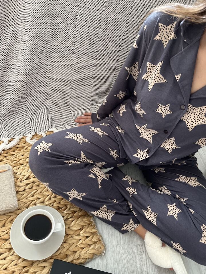 Cozy Galaxy Kadın Pijama Takımı - Uzun Kollu