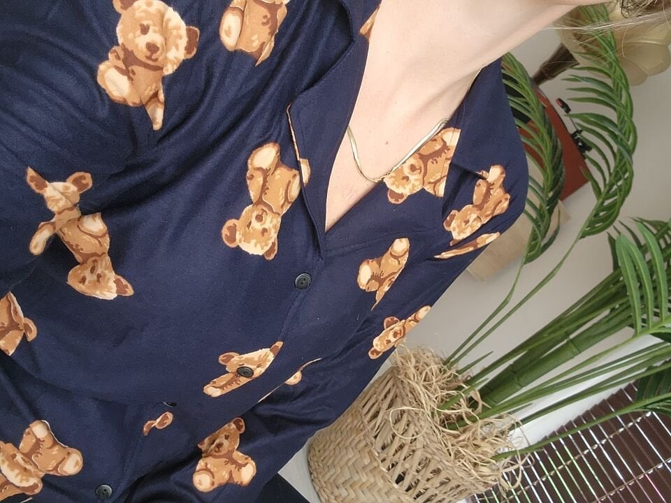 Teddy Ayıcık Kadın Pijama Takımı - Uzun Kollu