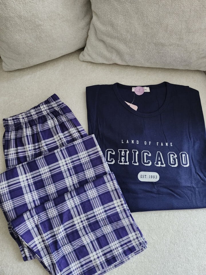 City Comfort Penye Büyük Beden Pijama Takımı - Kısa Kollu