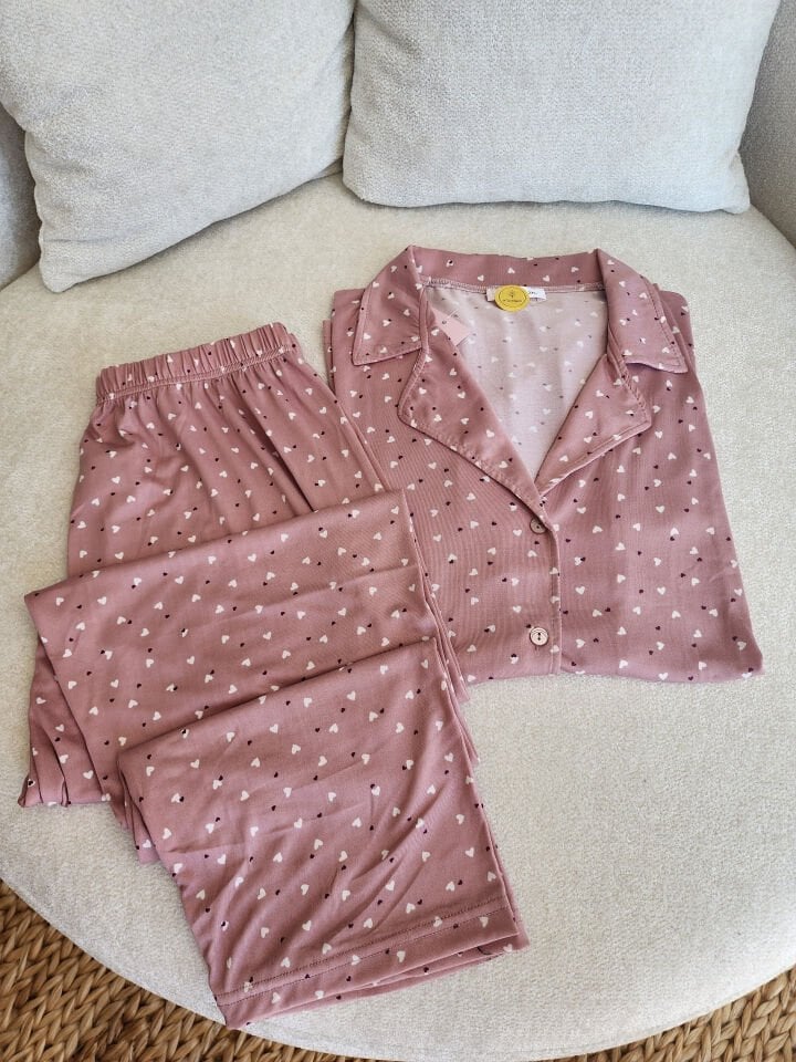 Soft Ditsy Milan Büyük Beden Pijama Takımı - Kısa Kollu