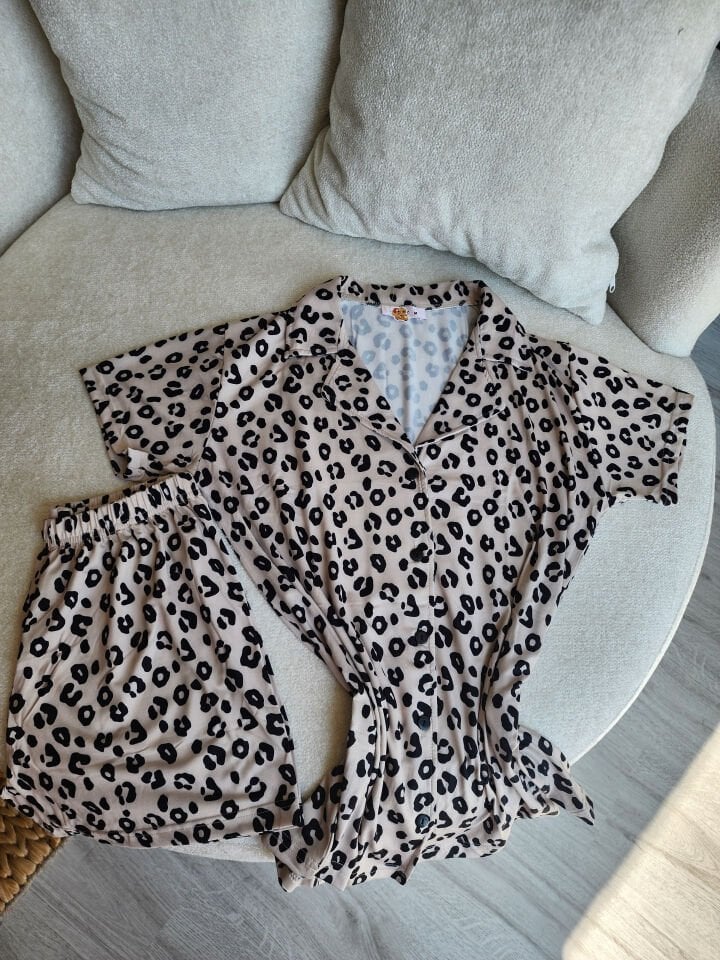 Milan LEOPARD Kadın Pijama Takımı - Şortlu