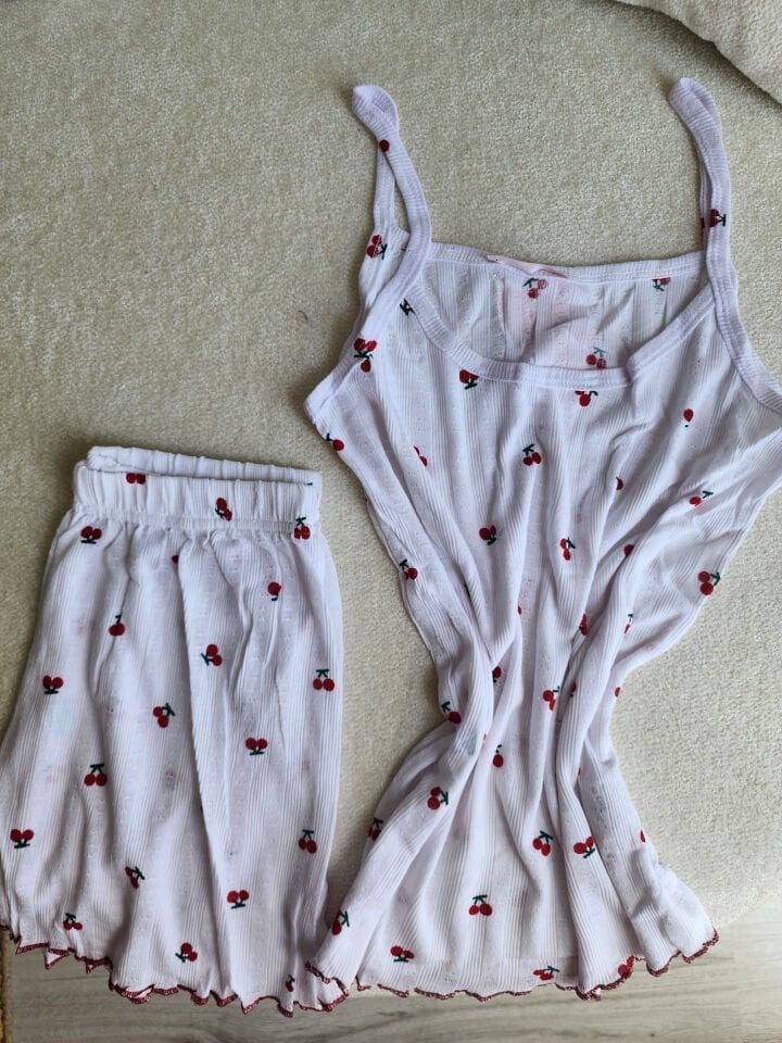 Cherry Pointel Kadın Pijama Takımı - Şortlu-Askılı