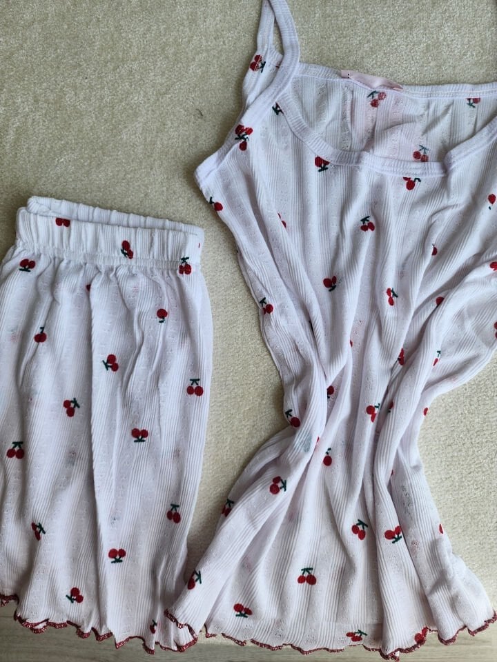 Cherry Pointel Kadın Pijama Takımı - Şortlu-Askılı